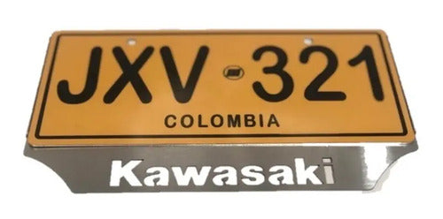 Portaplaca Kawasaki En Acero Inoxidable