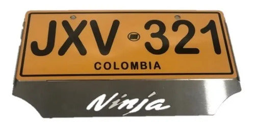Portaplaca Ninja En Acero Inoxidable