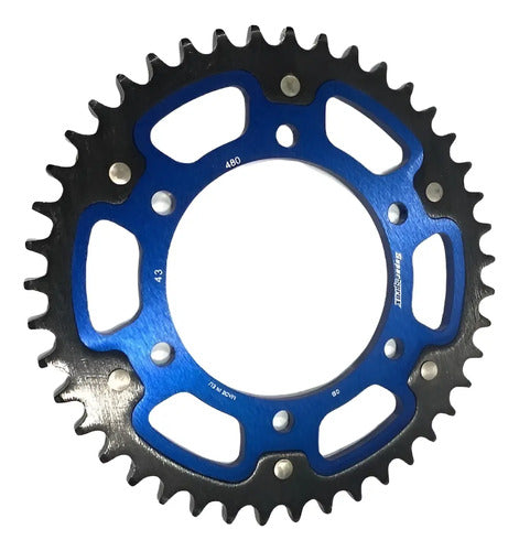 Kit Piñones Super Sprox Yamaha Mt 09 45/16 Acero Azul